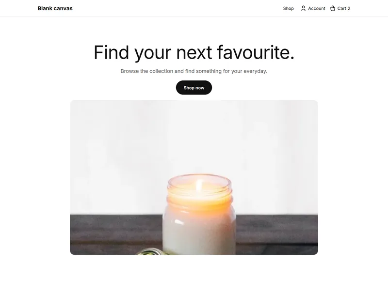 Blank canvas theme, desktop preview