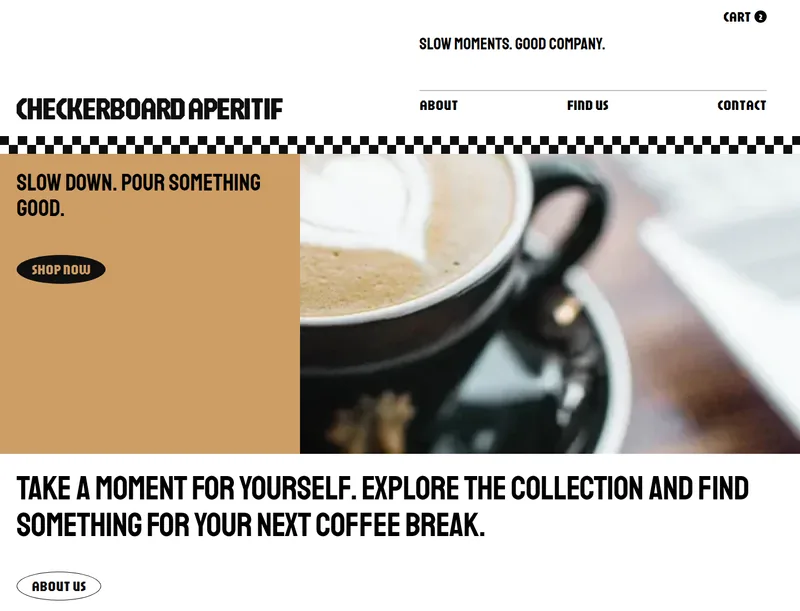 Checkerboard Aperitif theme, desktop preview