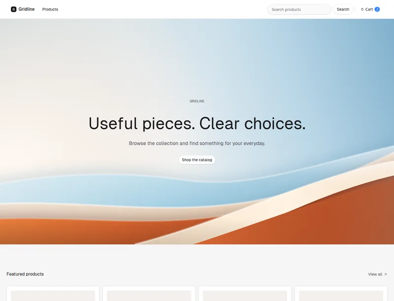 Gridline theme, desktop preview
