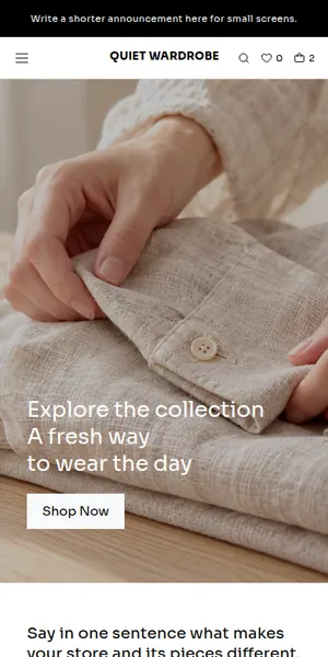 Quiet Wardrobe theme, phone preview