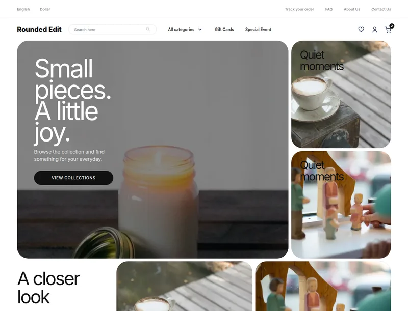 Rounded Edit theme, desktop preview